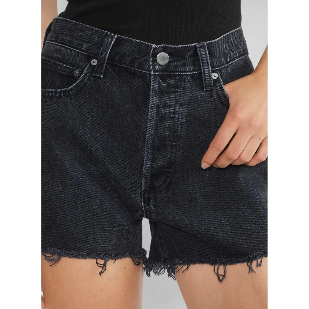 Aritzia Denim Forum Ex Boyfriend Denim Shorts Black 28